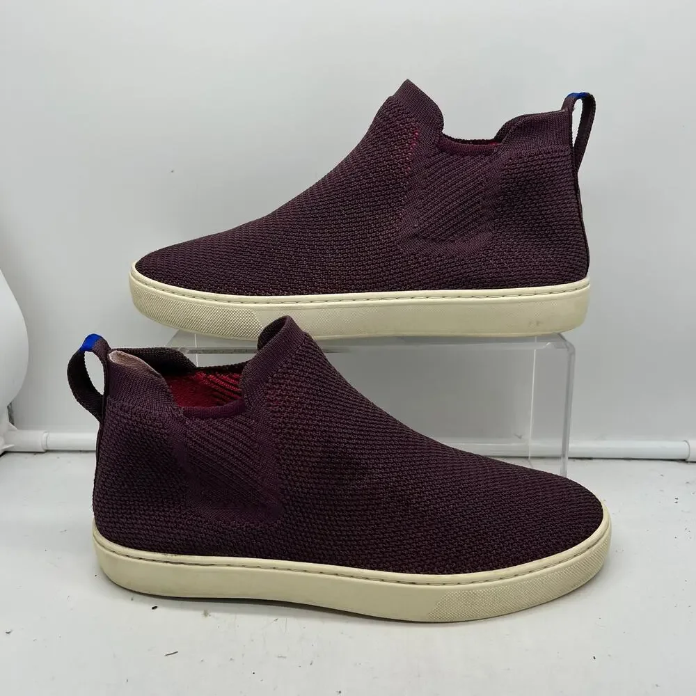 Rothy's Shoes Womens 9 The Chelsea Boot Bootie Ankle Knit Pull on Purple
